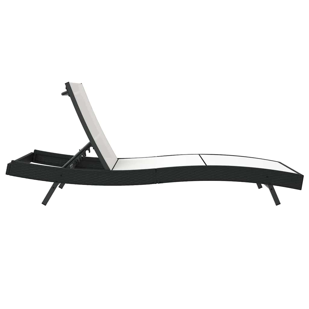 Solstol Sort og Hvid 197 x 70 x 82 cm polyrattan
