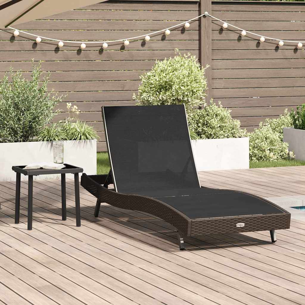 Solstol 2 stk. polyrattan Sort og Brunt