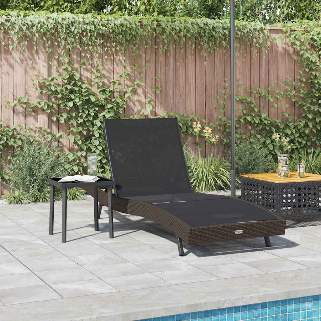 Solstol 2 stk. polyrattan Sort og Brunt