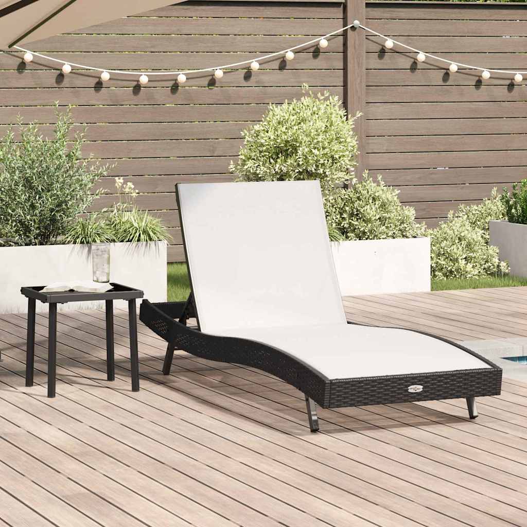 Solstol 2 stk. polyrattan Sort og Hvid