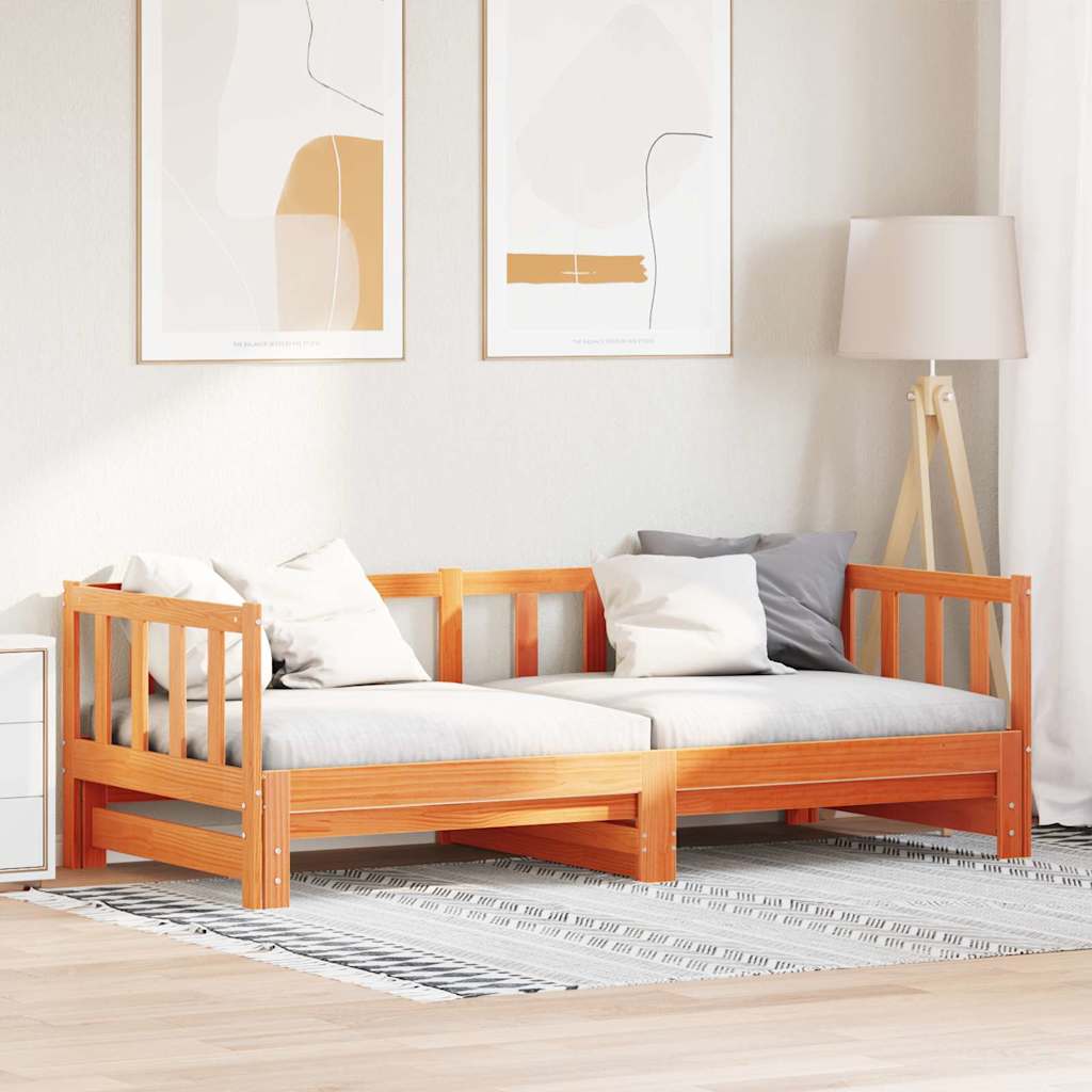 Utrækkelig Dag-seng Voks brun 193.5 x 184 x 66 cm
