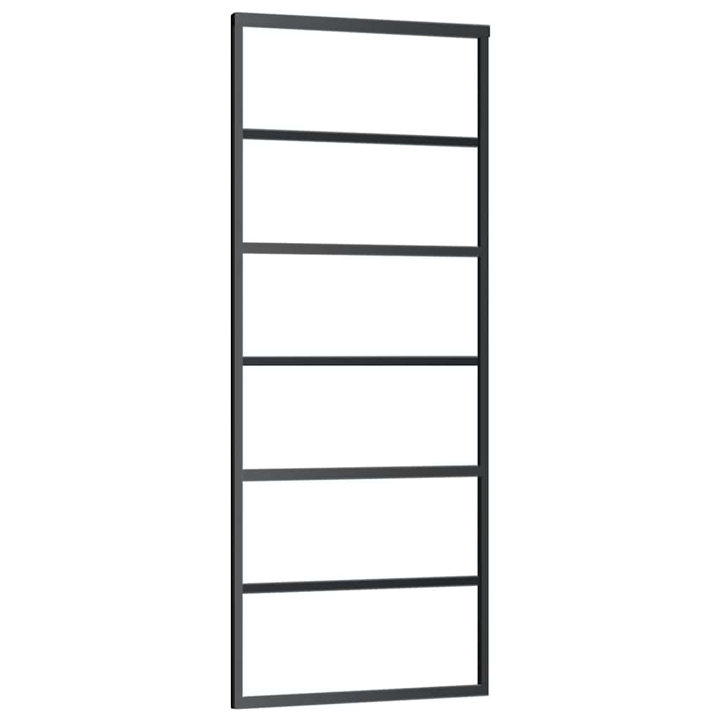 skydedør med hardwaresæt 76x205 cm ESG glas sort