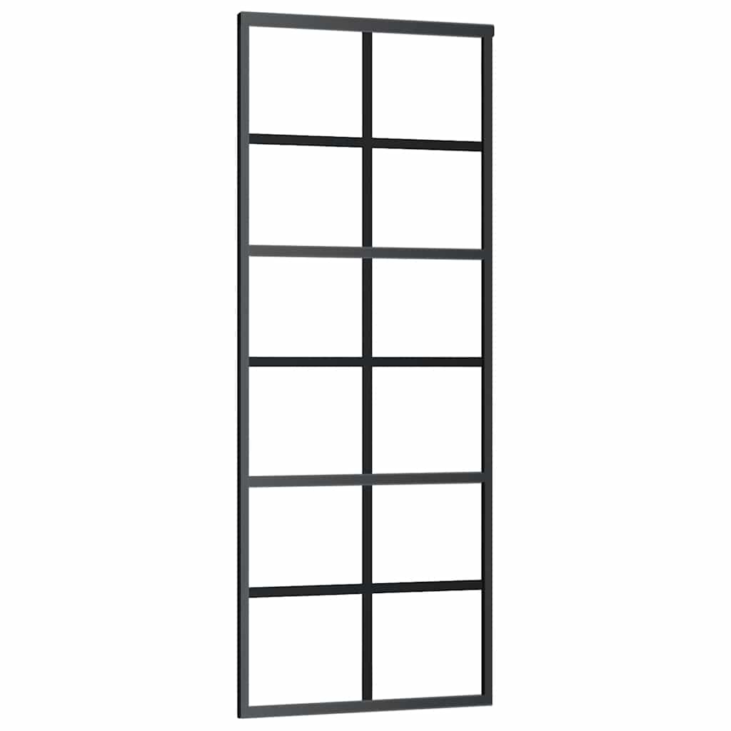 skydedør med hardwaresæt 76x205 cm ESG glas sort