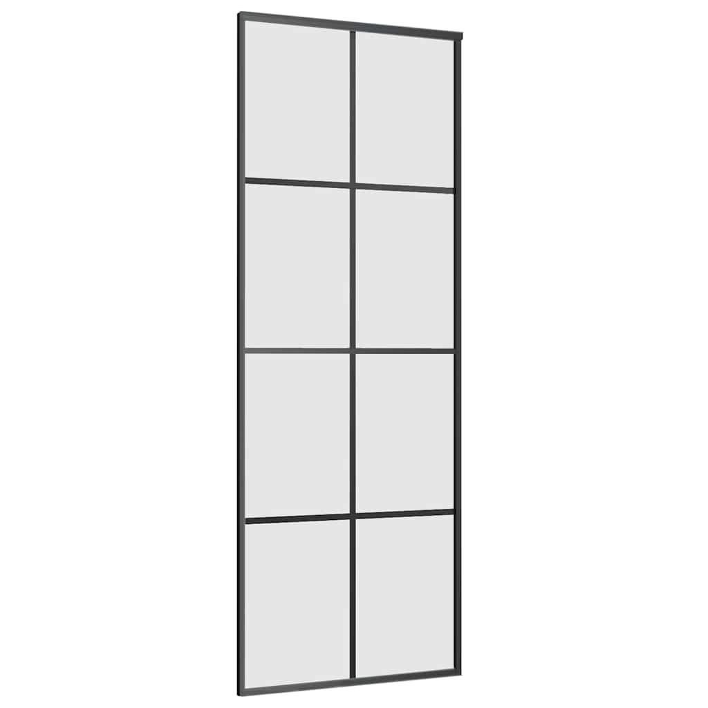 skydedør med hardwaresæt 76x205 cm ESG glas sort
