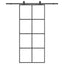 skydedør med hardwaresæt 90x205 cm ESG glas sort