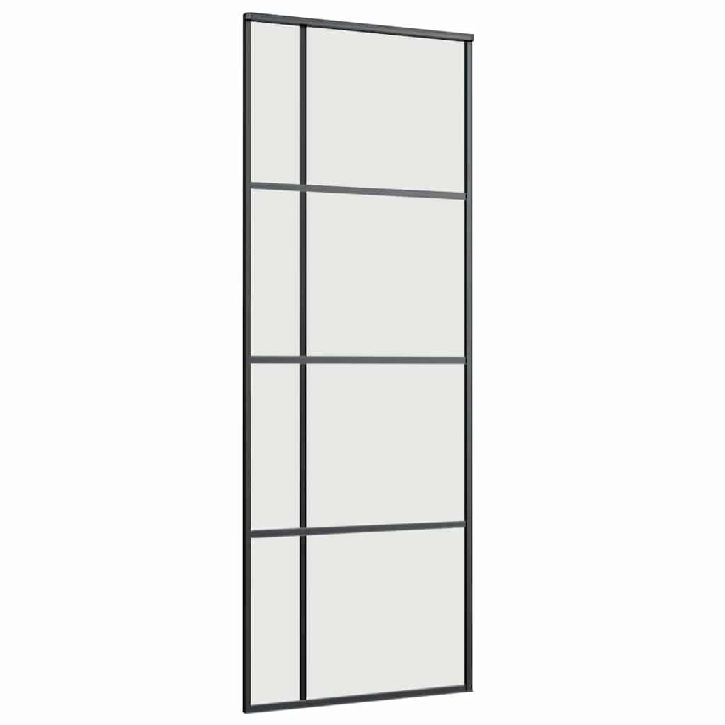 skydedør med hardwaresæt 76x205 cm ESG glas sort