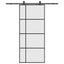 skydedør med hardwaresæt 90x205 cm ESG glas sort