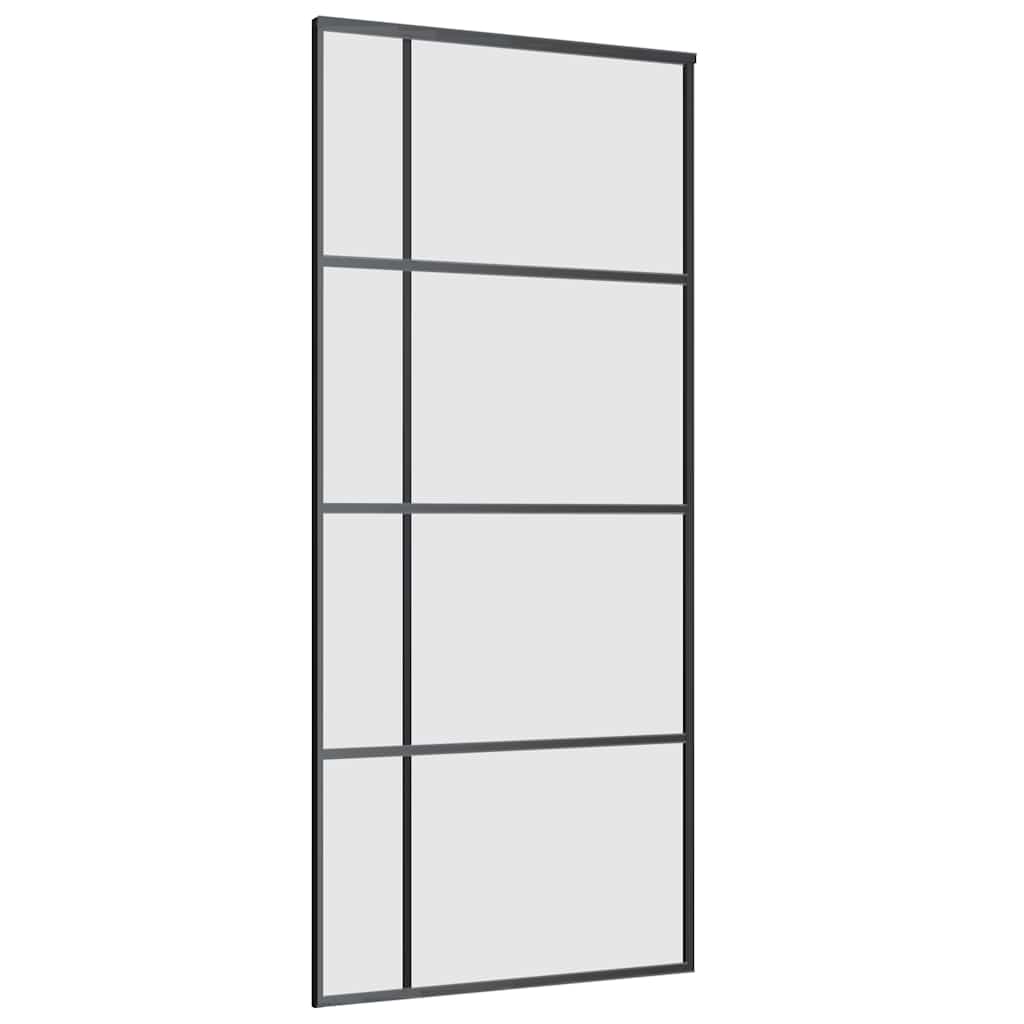 skydedør med hardwaresæt 90x205 cm ESG glas sort