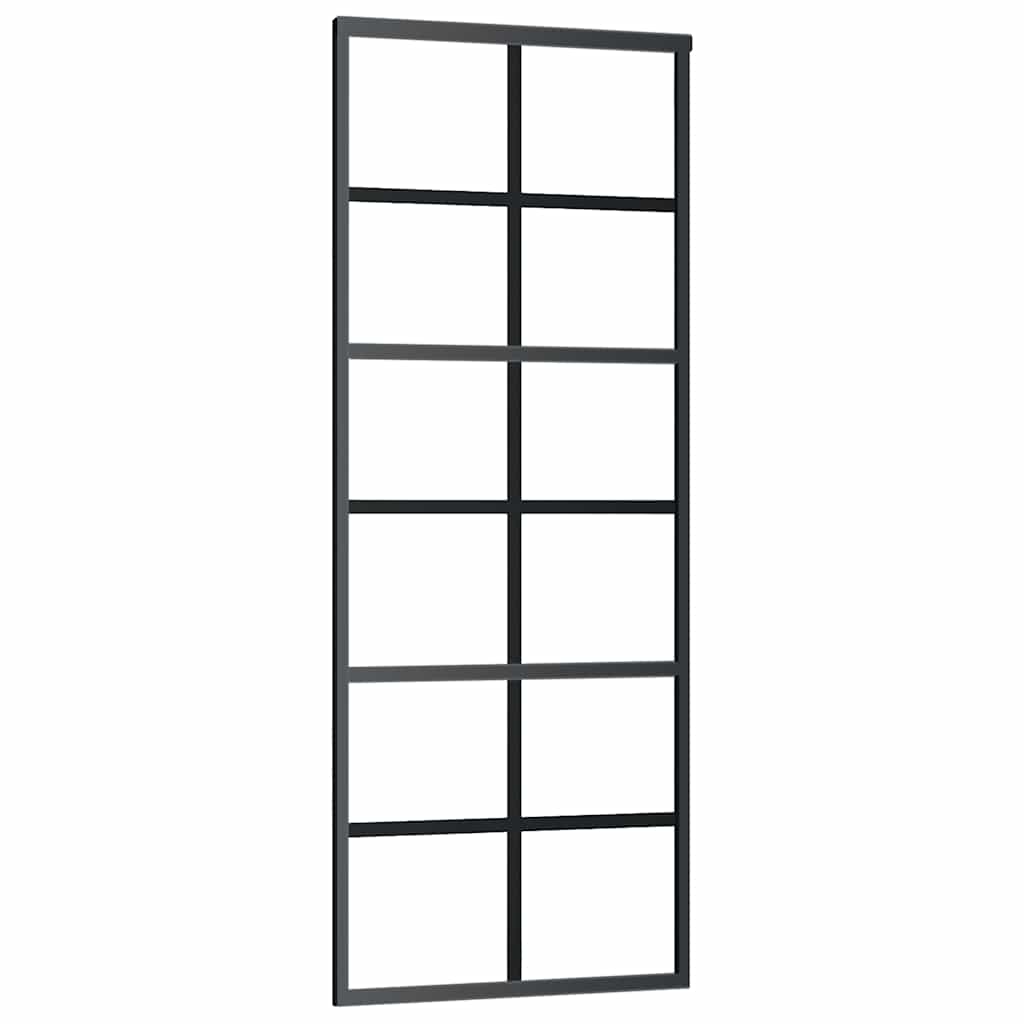 skydedør med hardwaresæt 76x205 cm ESG glas sort