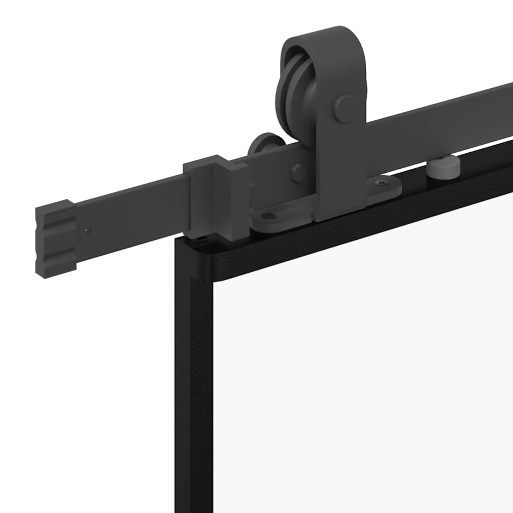 skydedør med hardwaresæt 90x205 cm ESG glas sort