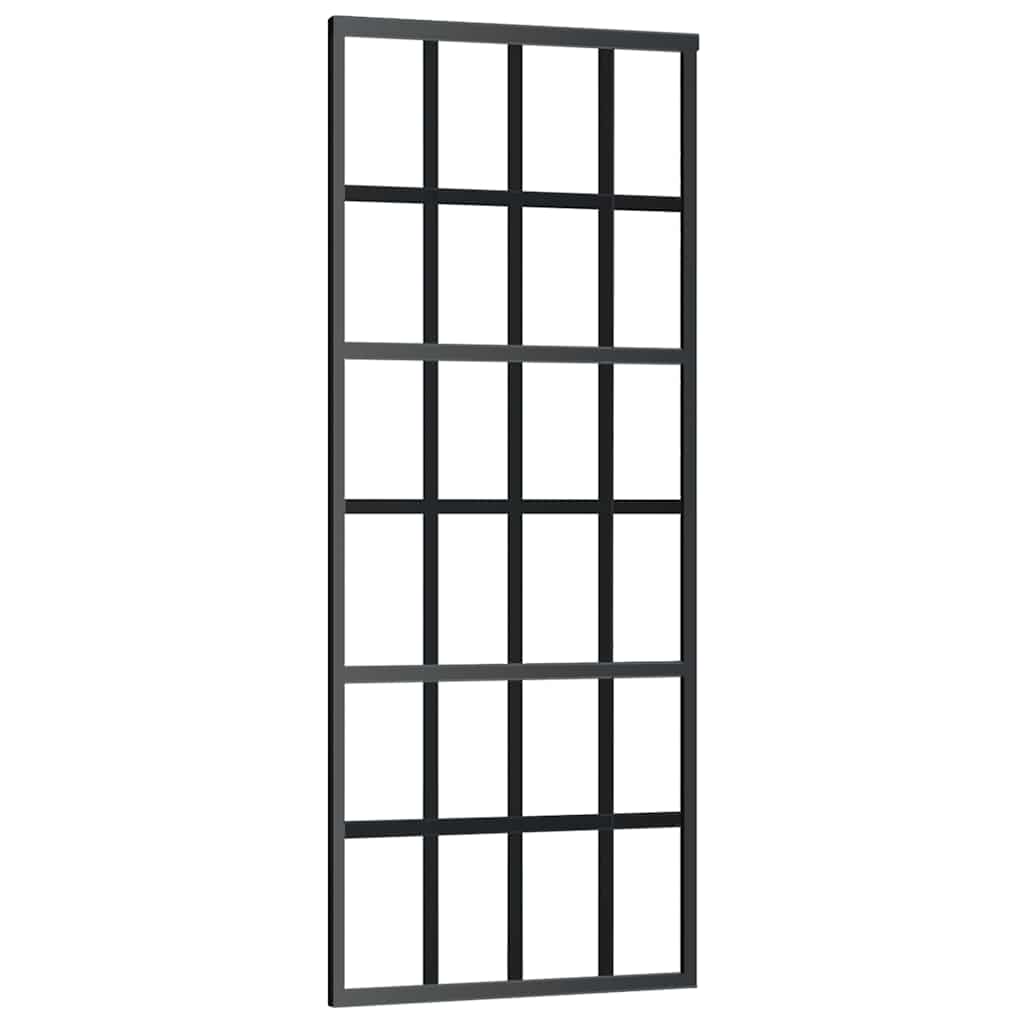 skydedør med hardwaresæt 76x205 cm ESG glas sort