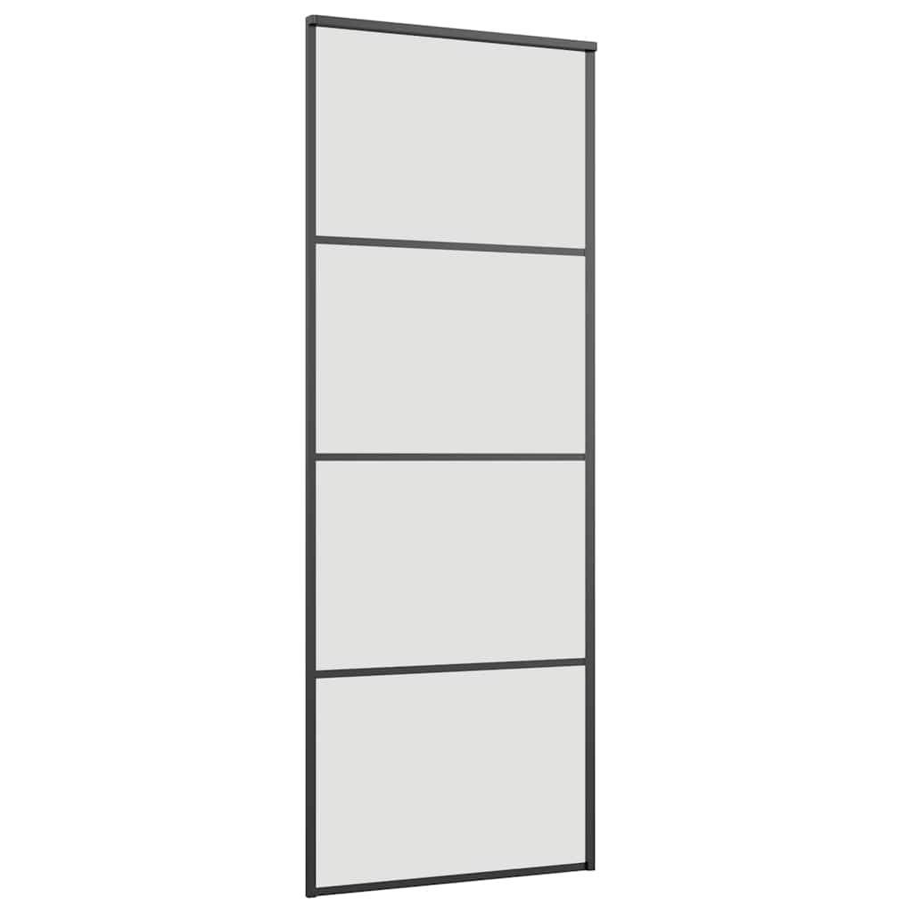 skydedør med hardwaresæt 76x205 cm ESG glas sort