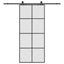 skydedør med hardwaresæt 90x205 cm ESG glas sort