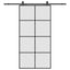 skydedør med hardwaresæt 102,5x205 cm ESG glas sort