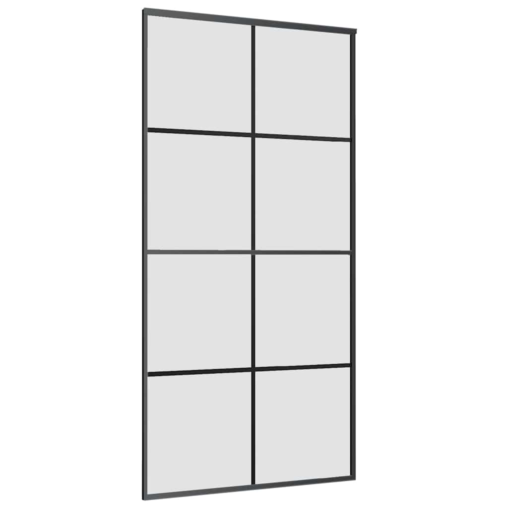 skydedør med hardwaresæt 102,5x205 cm ESG glas sort