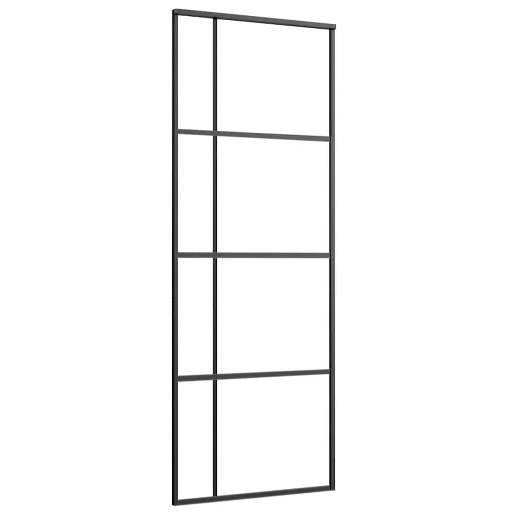 skydedør med hardwaresæt 76x205 cm ESG glas sort