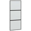 skydedør med hardwaresæt 90x205 cm hærdet glas sort