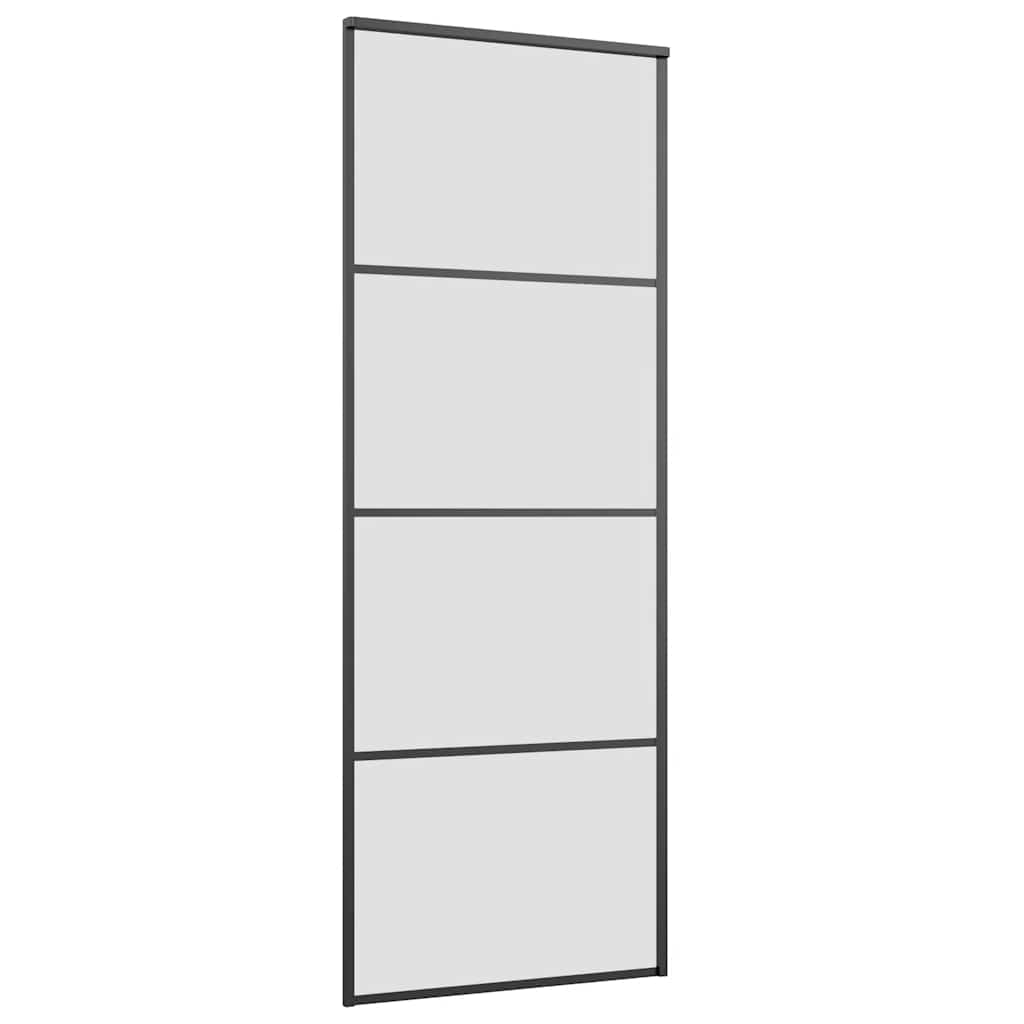 skydedør med hardwaresæt 76x205 cm ESG glas sort