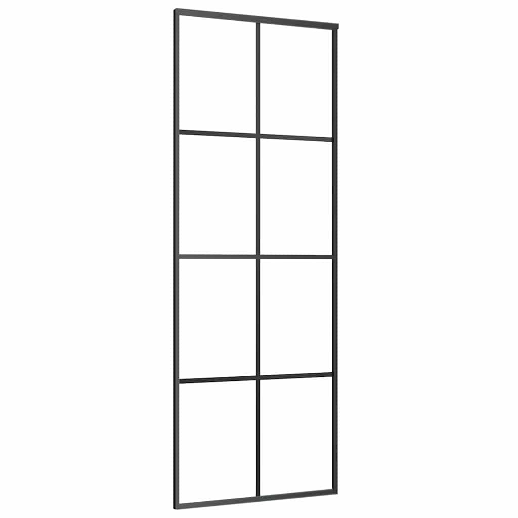 skydedør med hardwaresæt 76x205 cm ESG glas sort