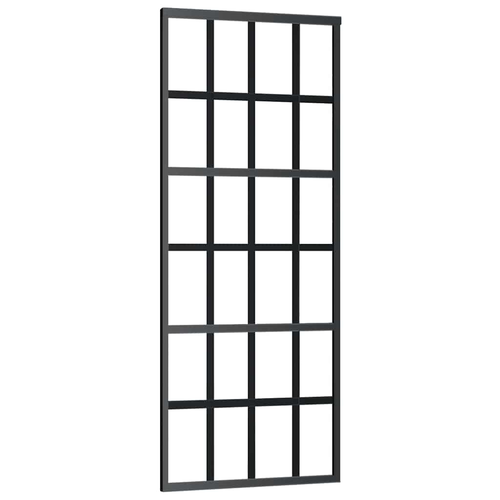 skydedør med hardwaresæt 76x205 cm ESG glas sort