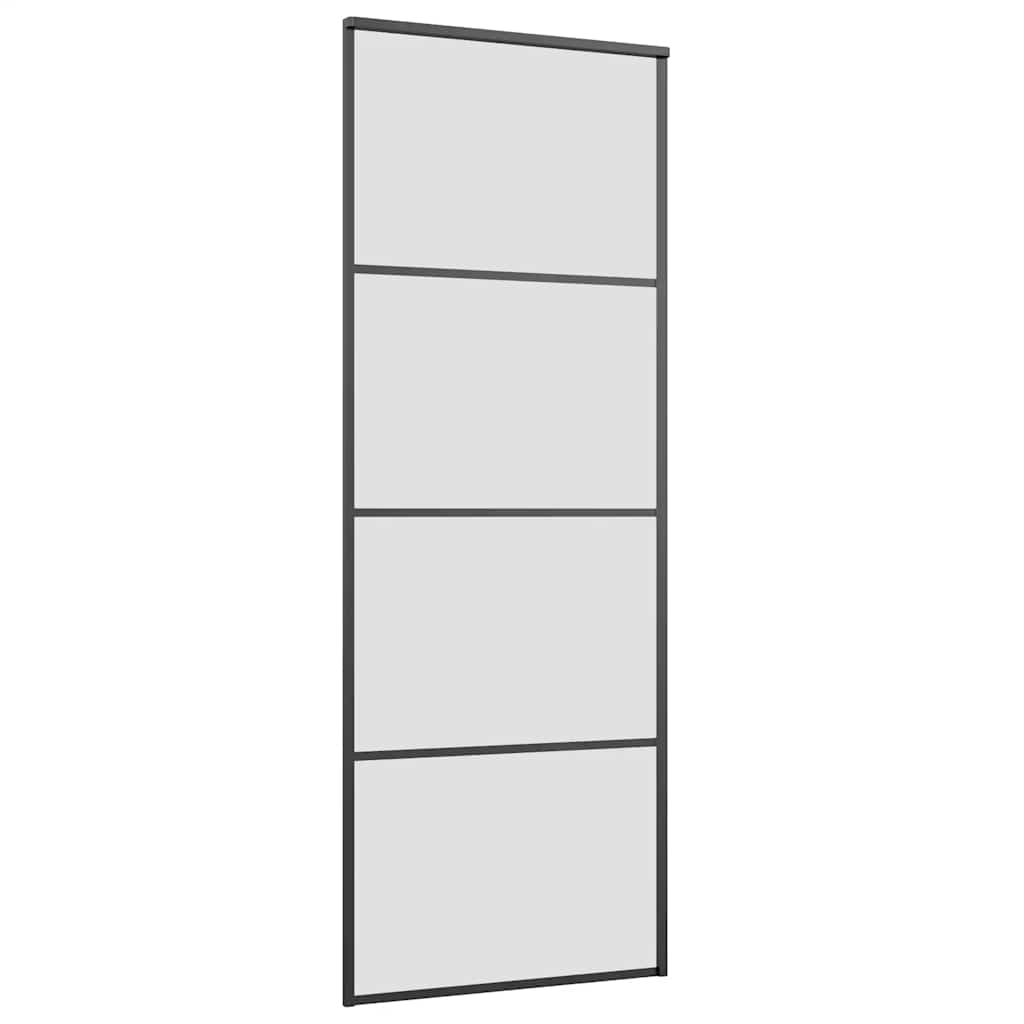 skydedør med hardwaresæt 76x205 cm ESG glas sort