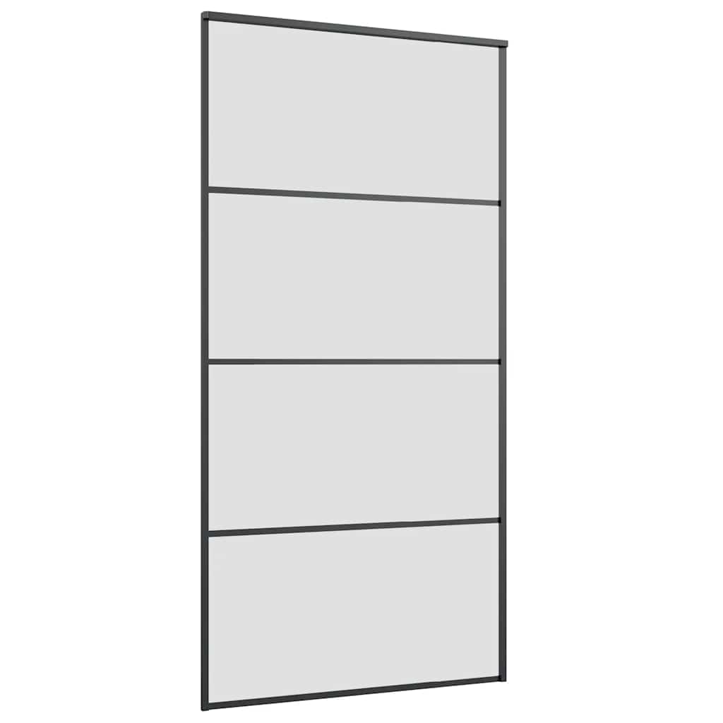 skydedør med hardwaresæt 102,5x205 cm ESG glas sort