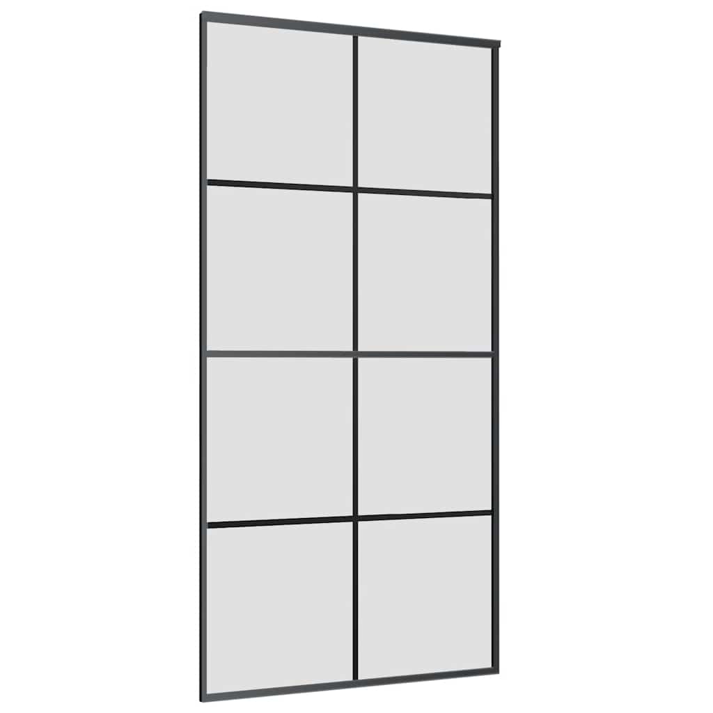 skydedør med hardwaresæt 102,5x205 cm ESG glas sort