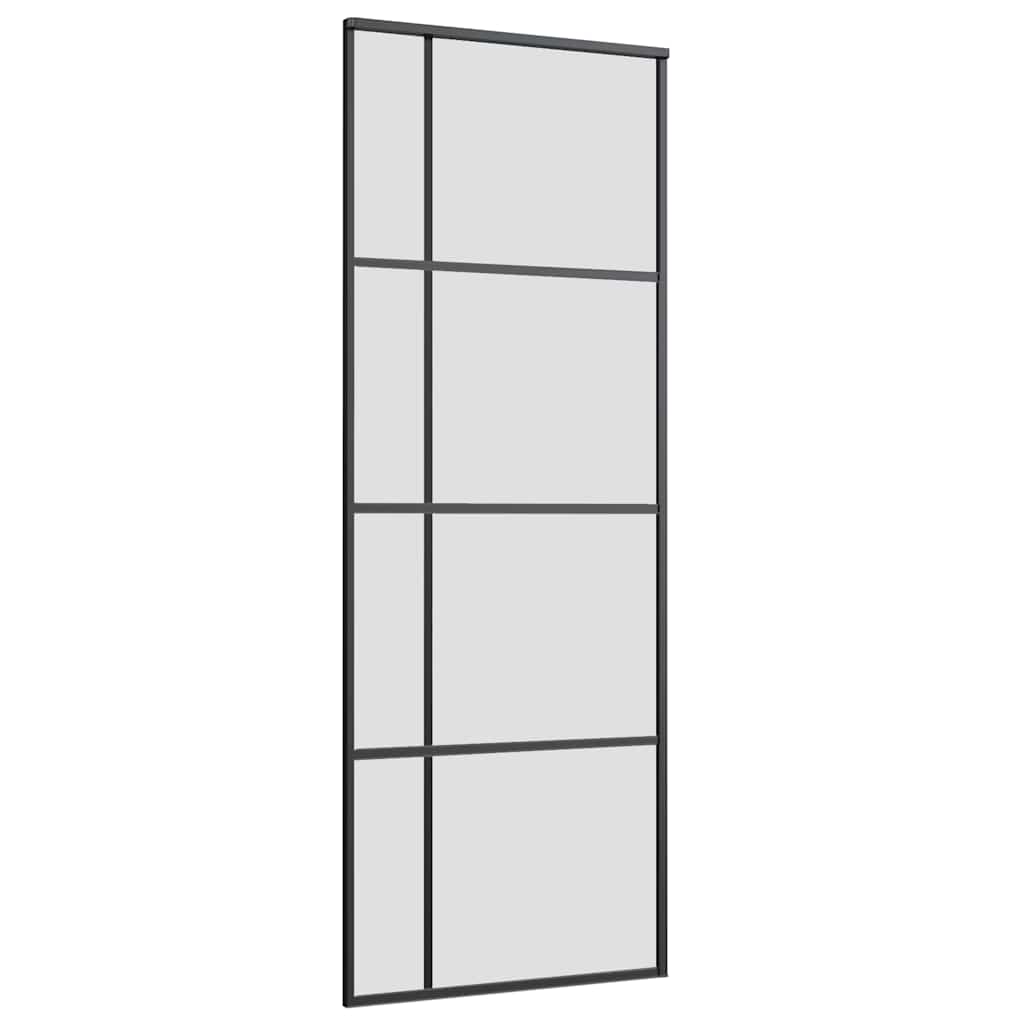 skydedør med hardwaresæt 76x205 cm ESG glas sort