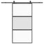 skydedør med hardwaresæt 102,5x205 cm hærdet glas sort