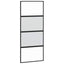 skydedør med hardwaresæt 90x205 cm hærdet glas sort