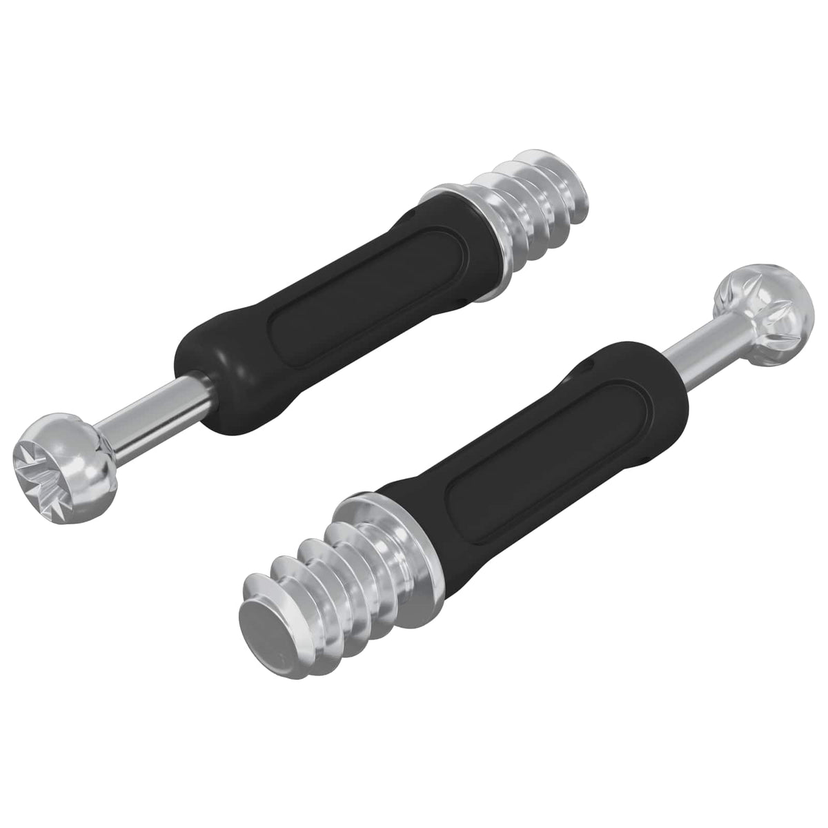 Kam Lås Skrue 2 stk. Sølv og Sort M6 x 40 mm Metal