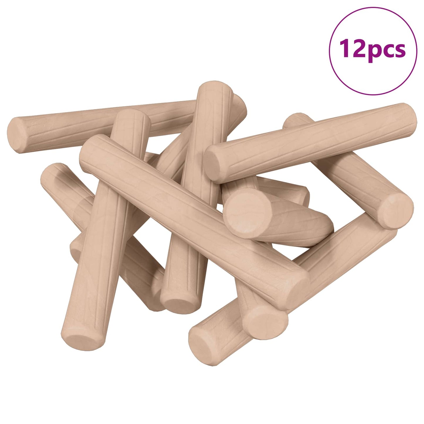 Trædowels 12 stk. Brun Ø 6 x 40 mm Massivt træ
