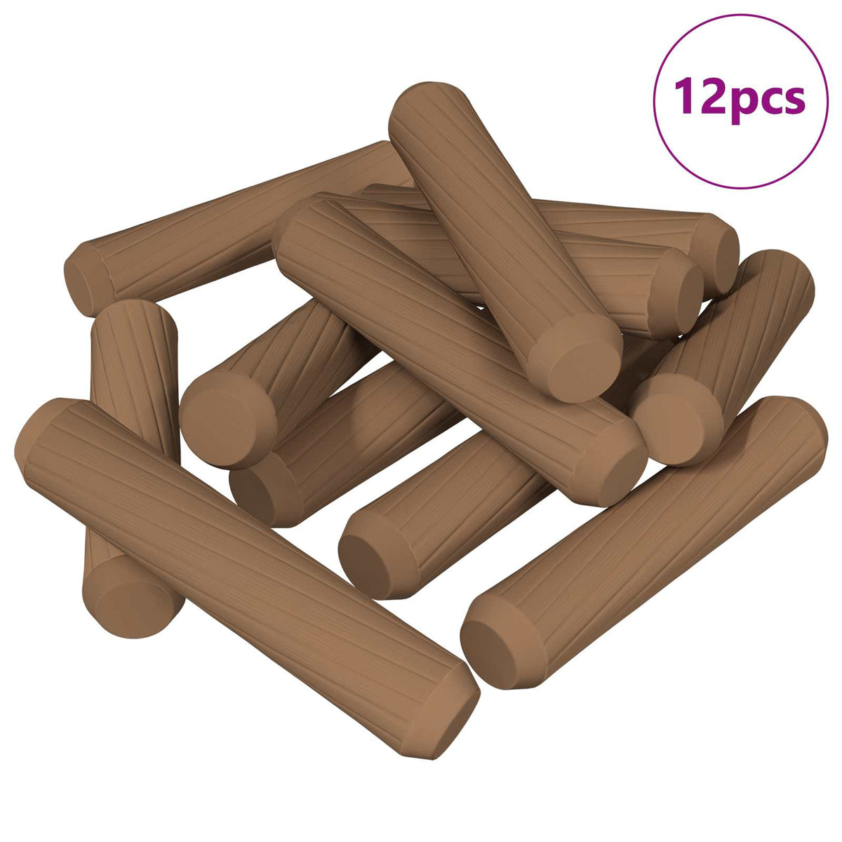 Trædowels 12 stk. Brun Ø 8 x 35 mm Massivt træ