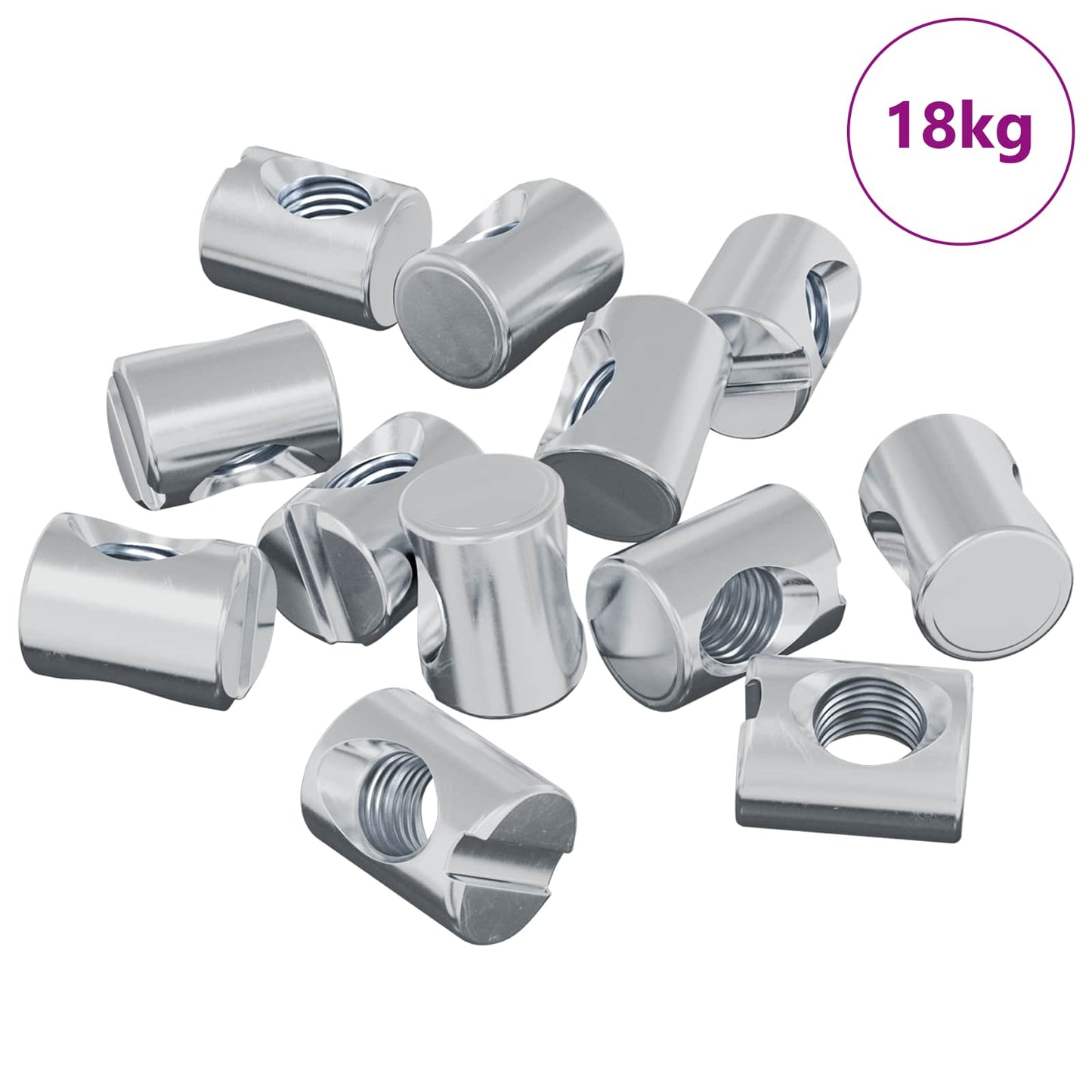 Tønde møtrikker 3462 stk. Sølv M6 x 13 mm Metal