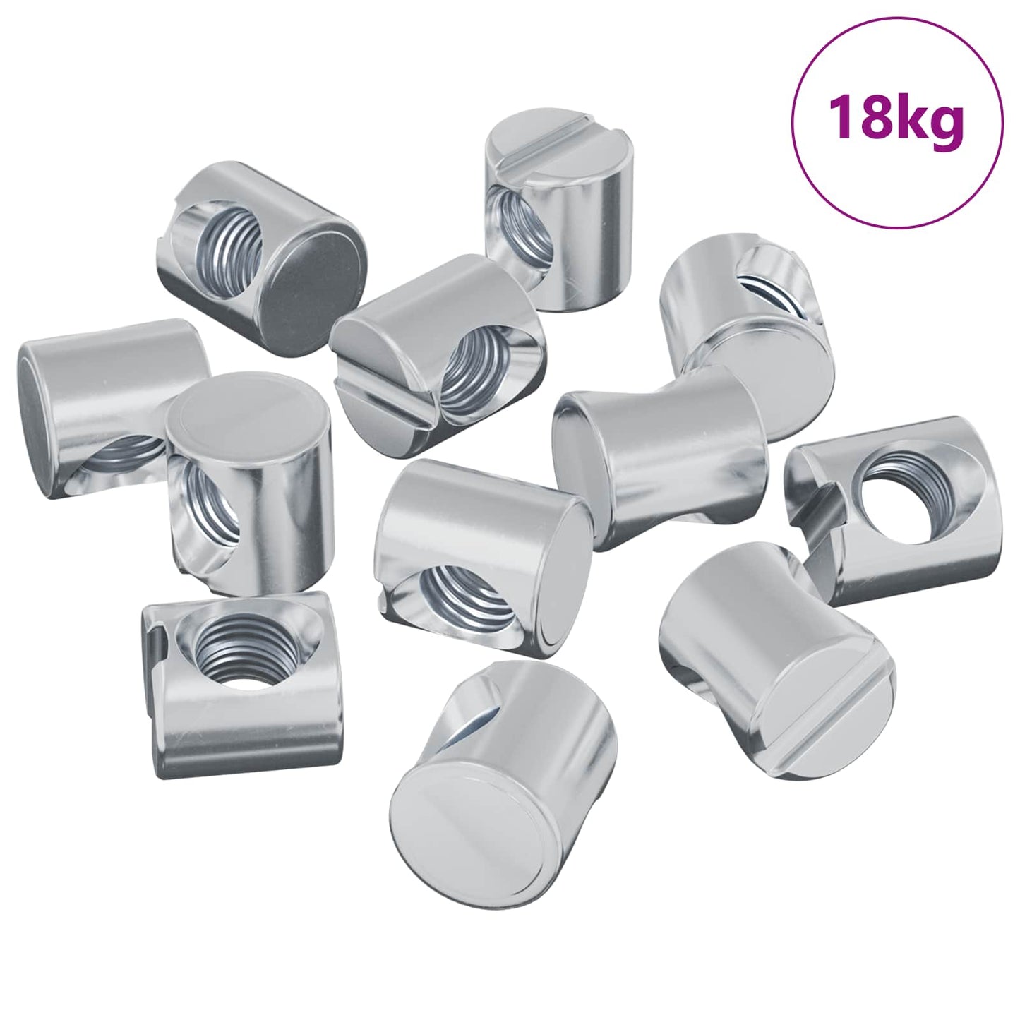 Tønde møtrikker 4500 stk. Sølv M6 x 12 mm Metal