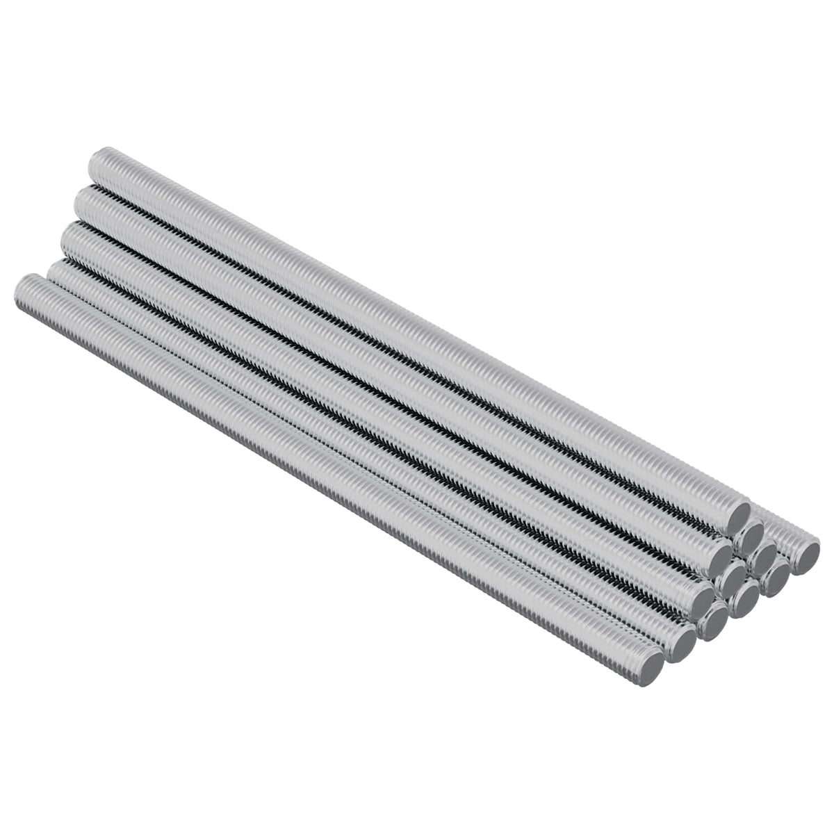 Gevindstænger 12 stk. Sølv M6 x 120 mm Metal