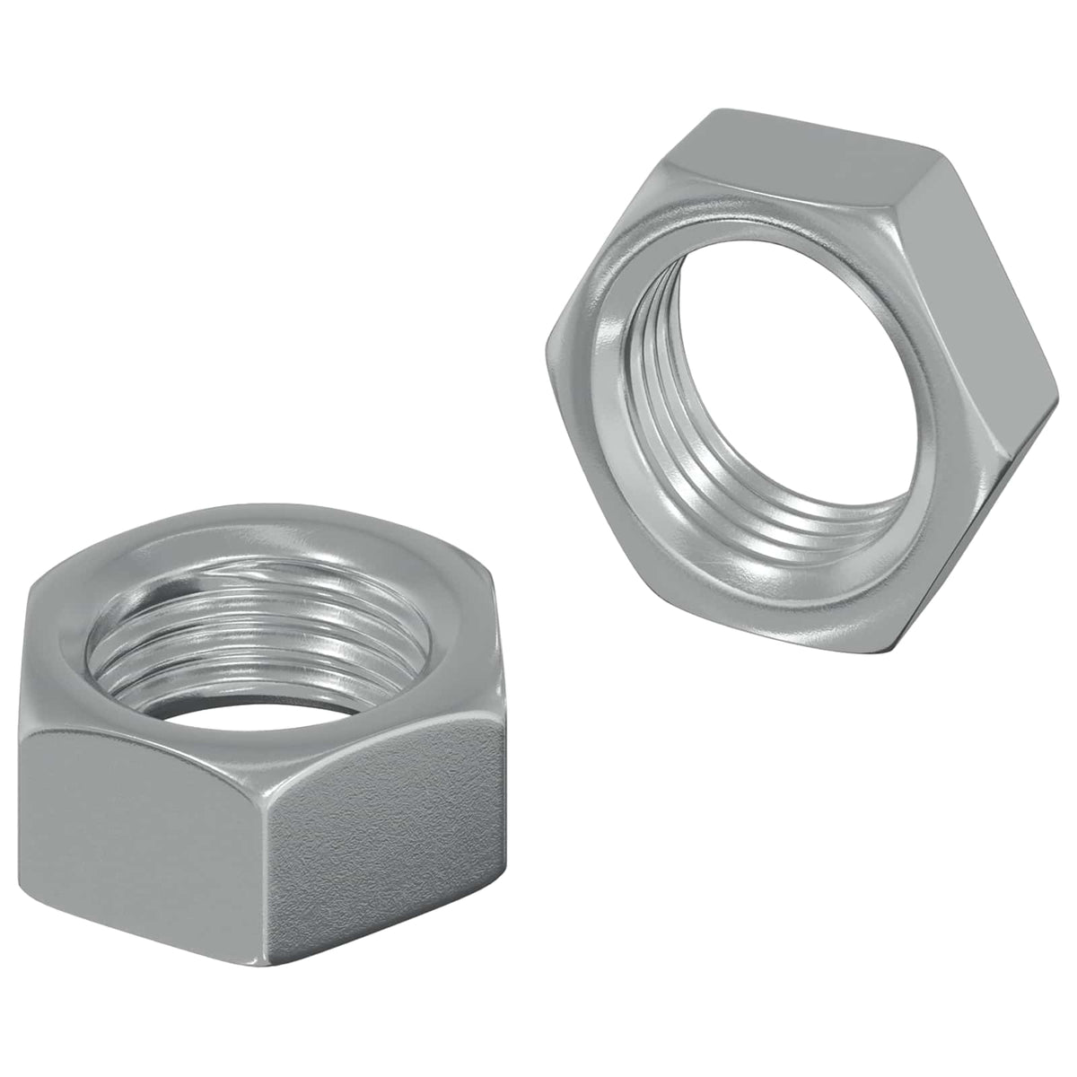 Sekskantmøtrik 2 stk. Sølv M6 Metal