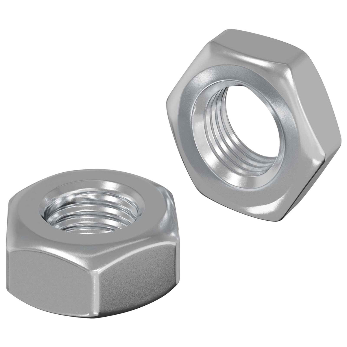 Sekskantmøtrik 2 stk. Sølv m8 Metal