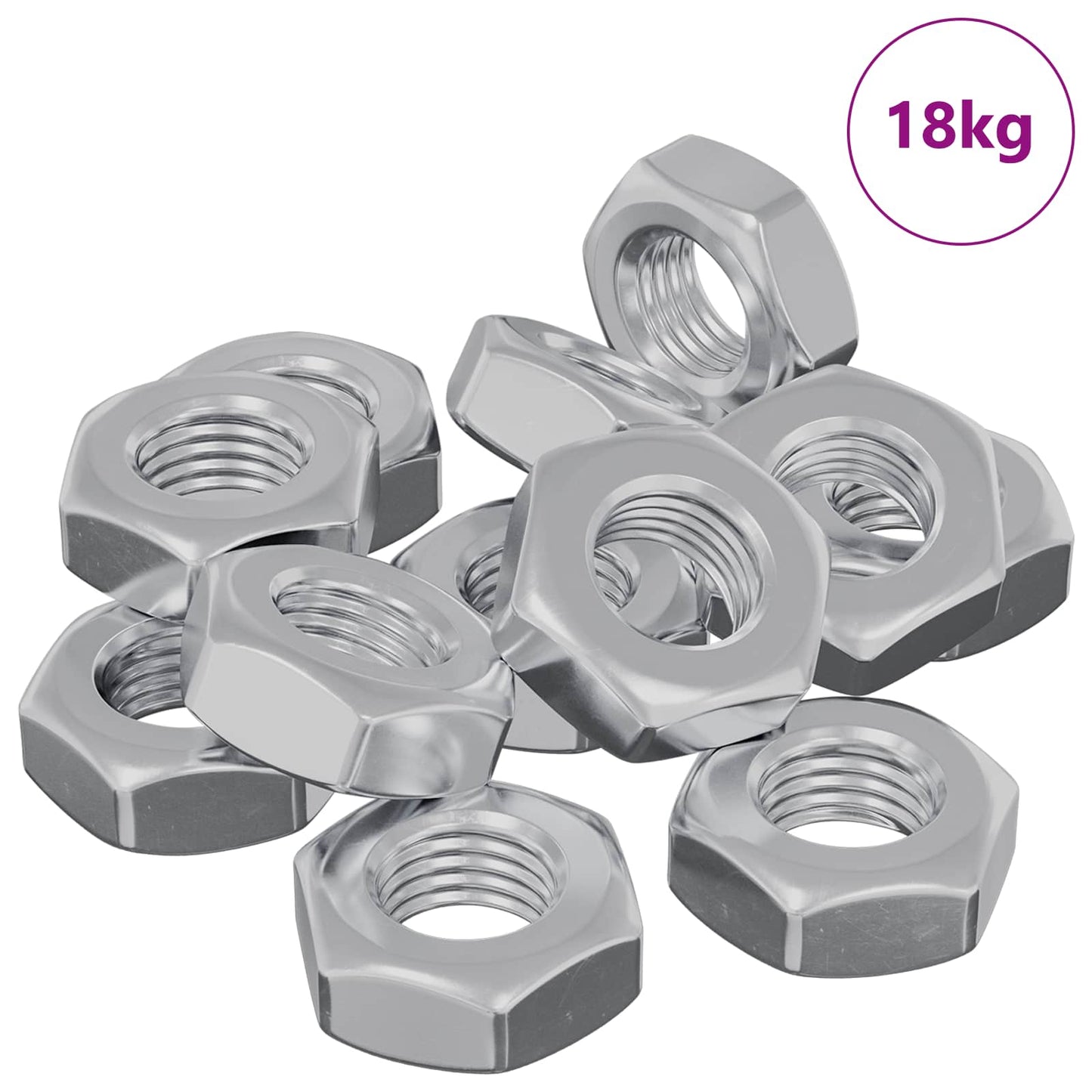 Sekskantmøtrik 3600 stk. Sølv Metal