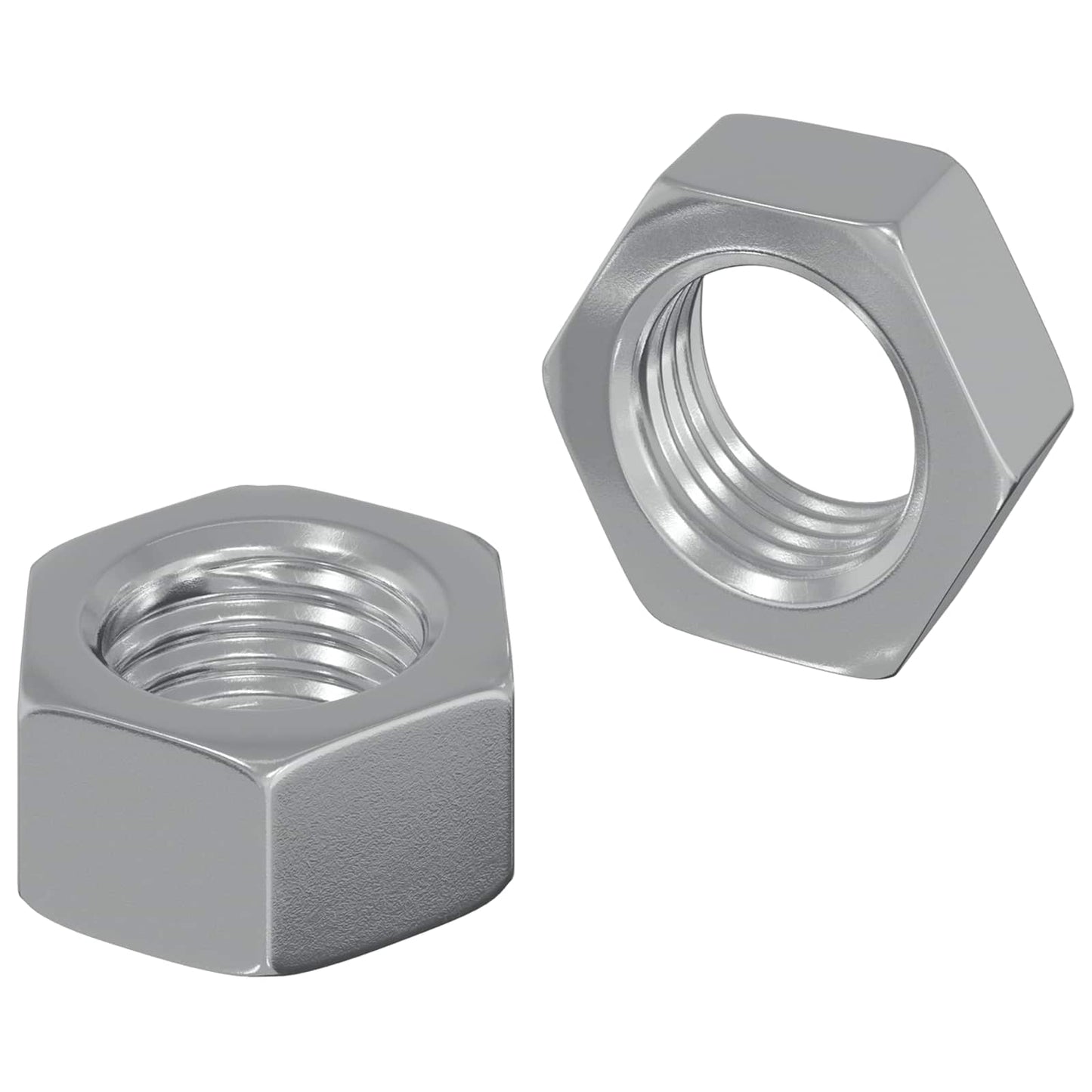 Sekskantmøtrik 2 stk. Sølv M6 Metal