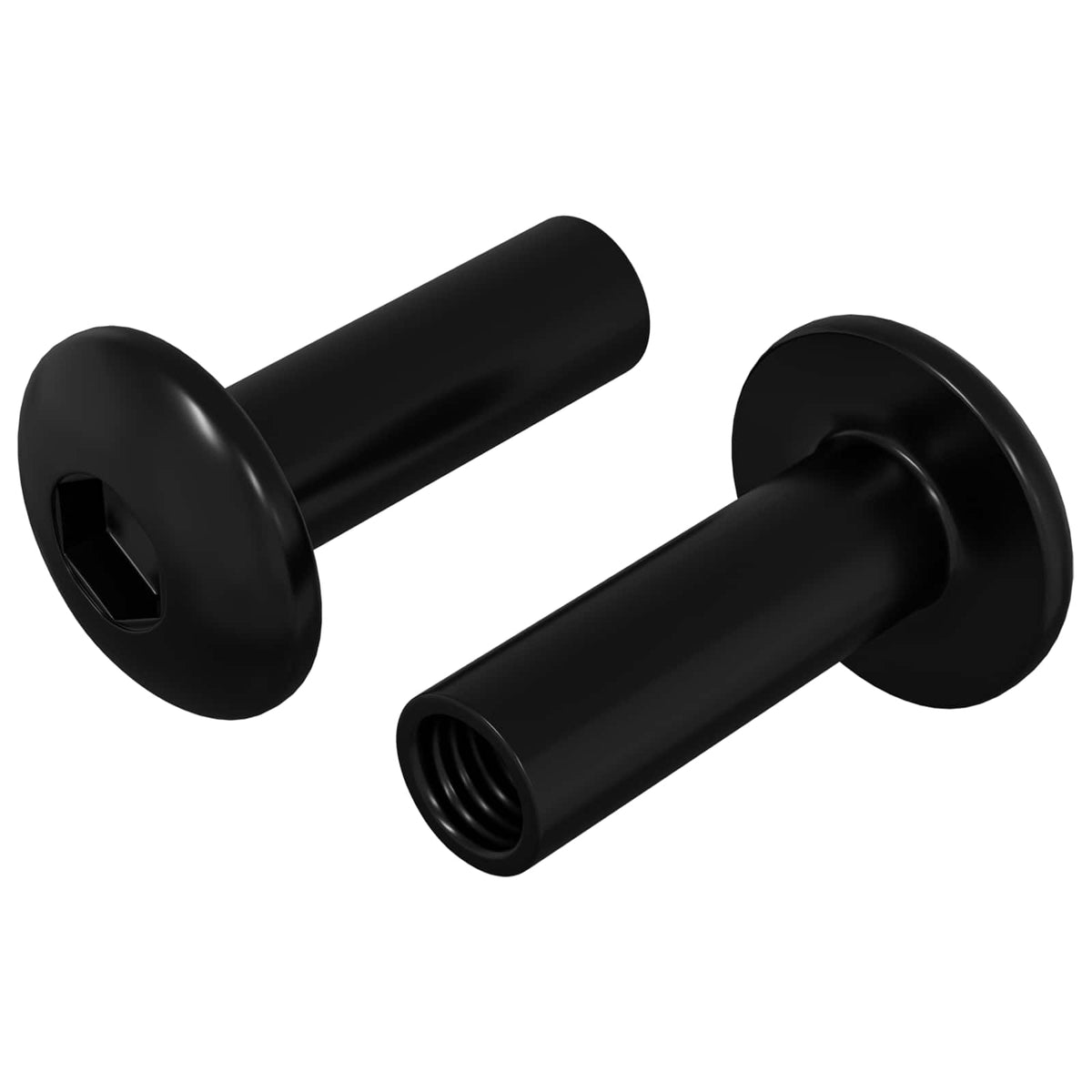 Sleeve Møtrikker 2 stk. Sort M4 x 14,5 mm Metal