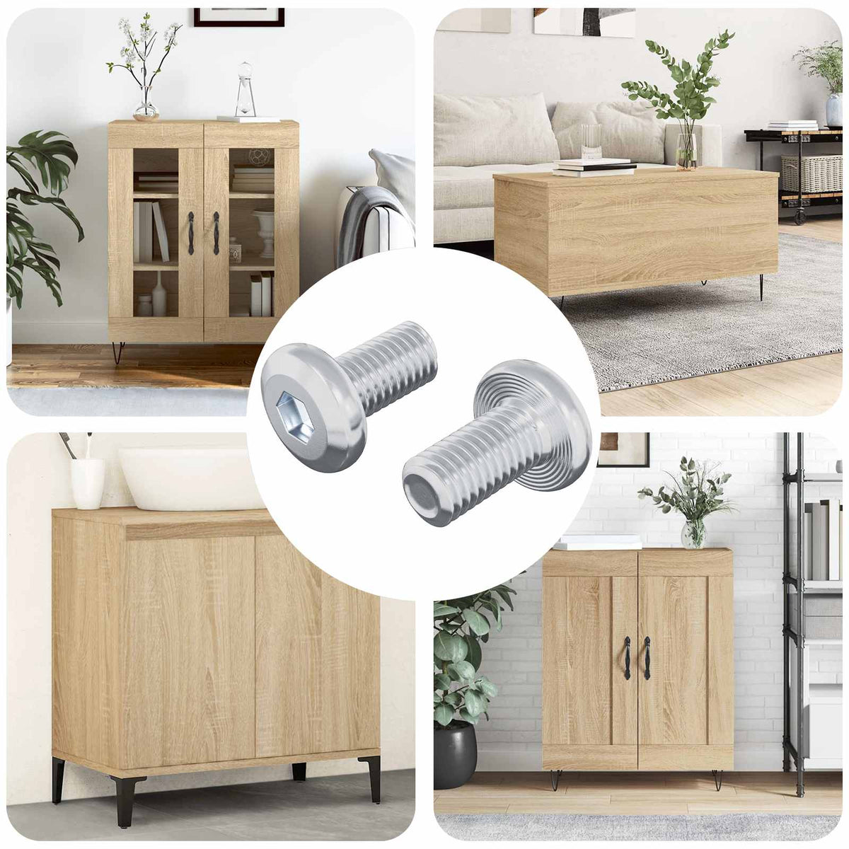 Låseskrue Ensfarvet 2 stk. Sølv M6 x 12 mm Stål