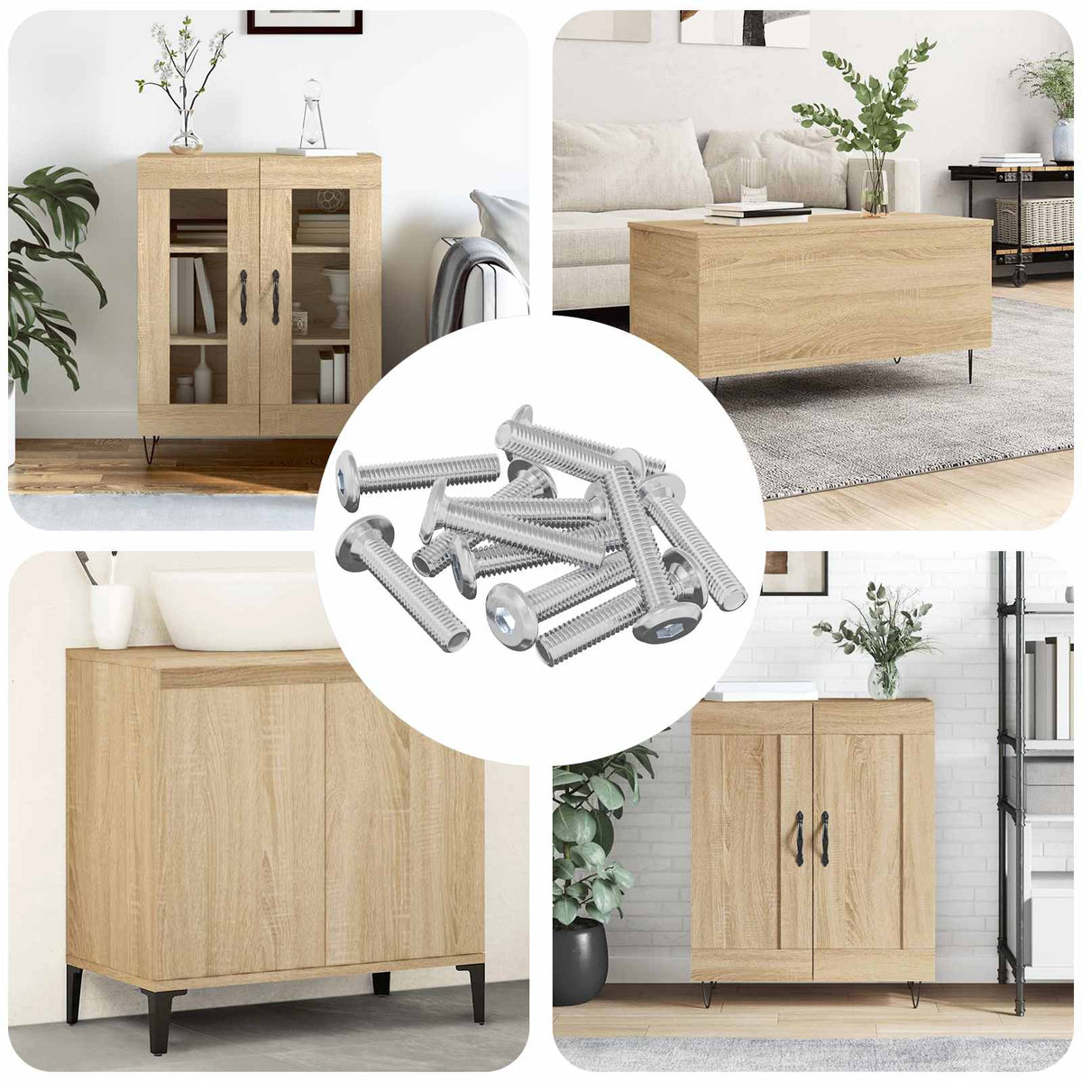 Låseskrue Ensfarvet 12 stk. Sølv M6 x 30 mm Stål