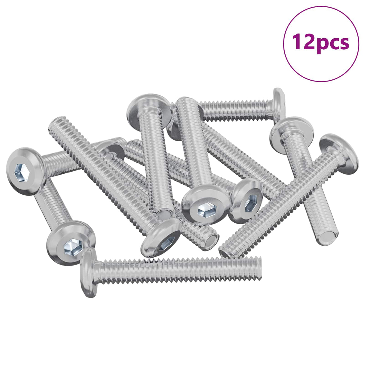 Låseskrue Ensfarvet 12 stk. Sølv M6 x 35 mm Stål