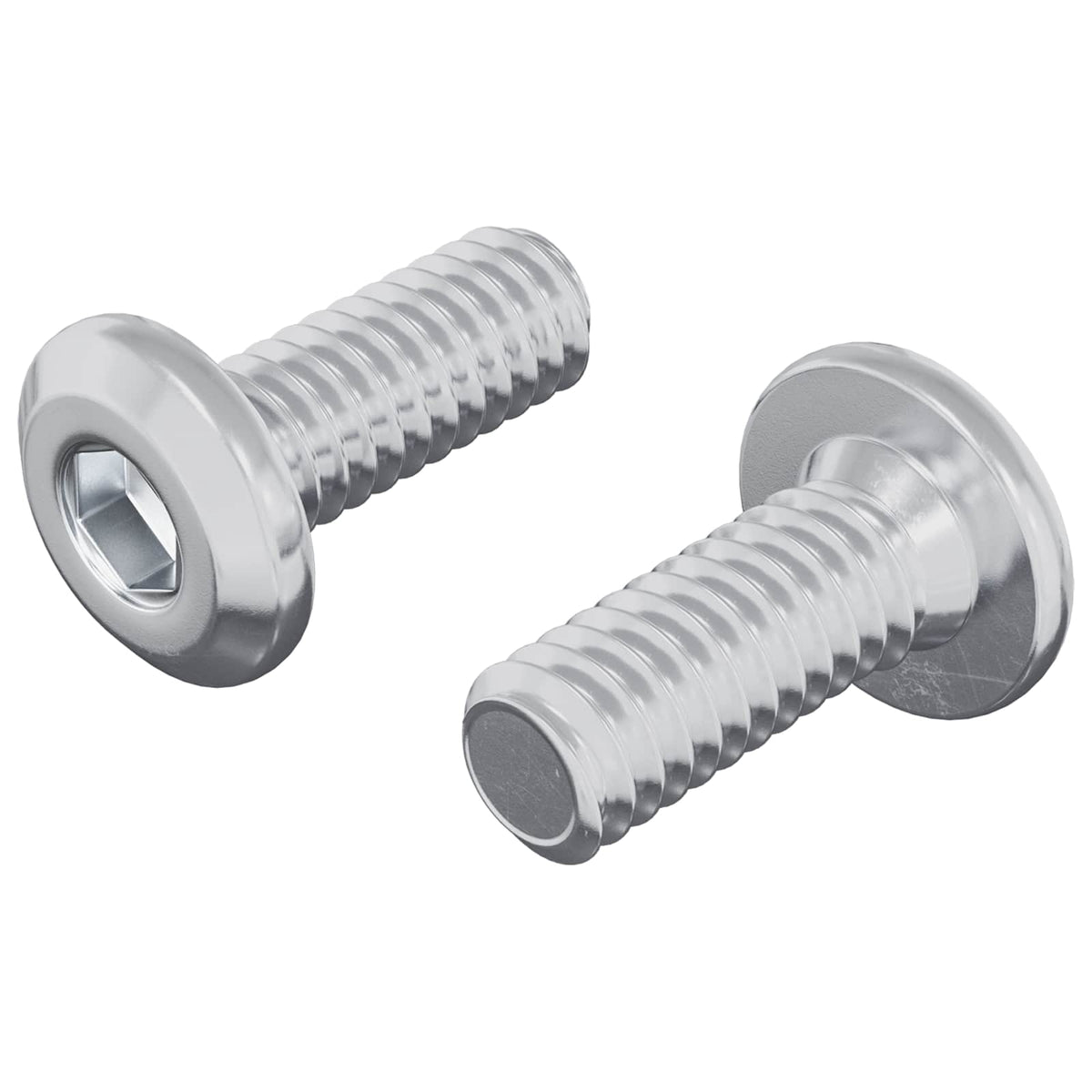 Hovedlås Skrue 2 stk. Sølv M6 x 15 mm Stål