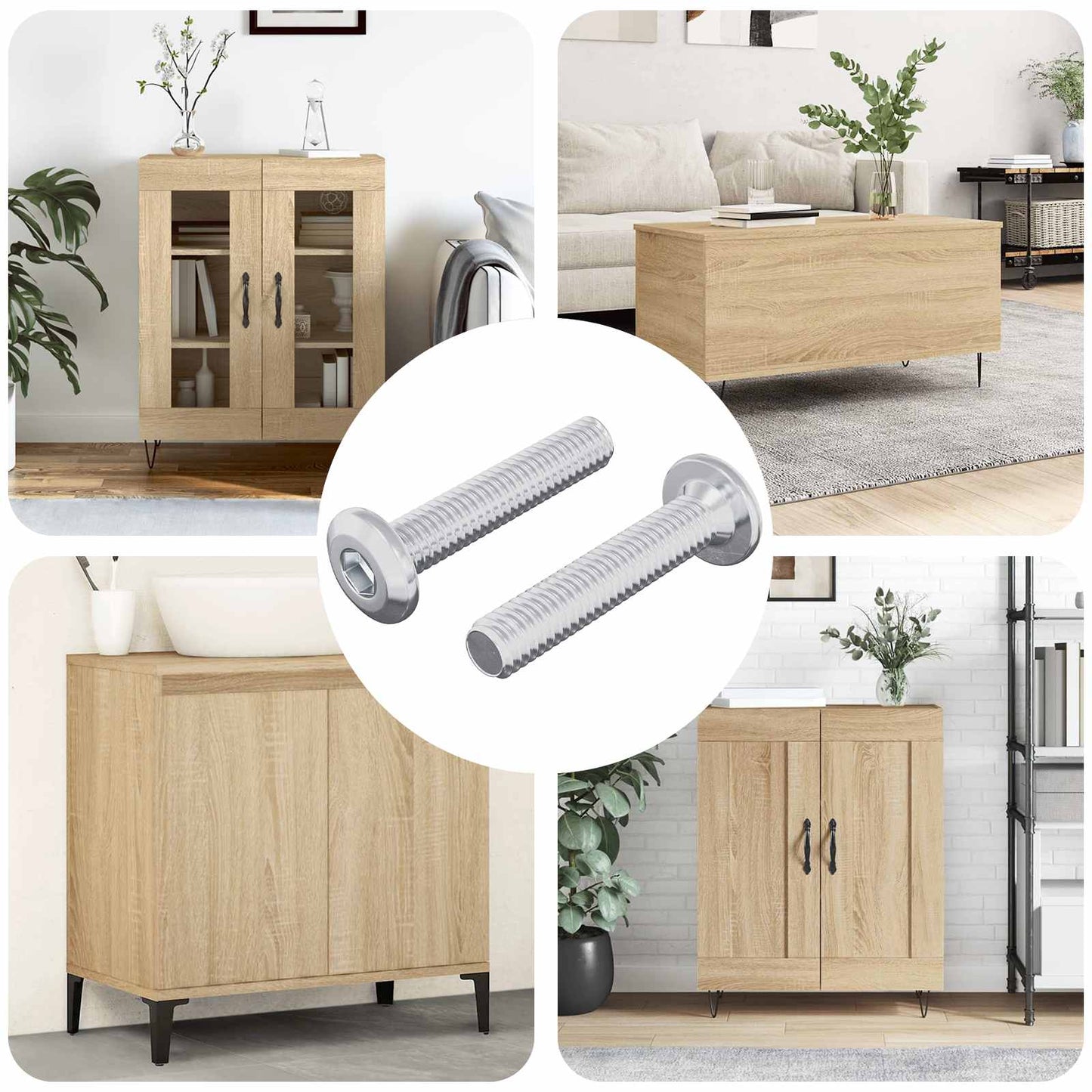Hovedlås Skrue 2 stk. Sølv M6 x 30 mm Stål
