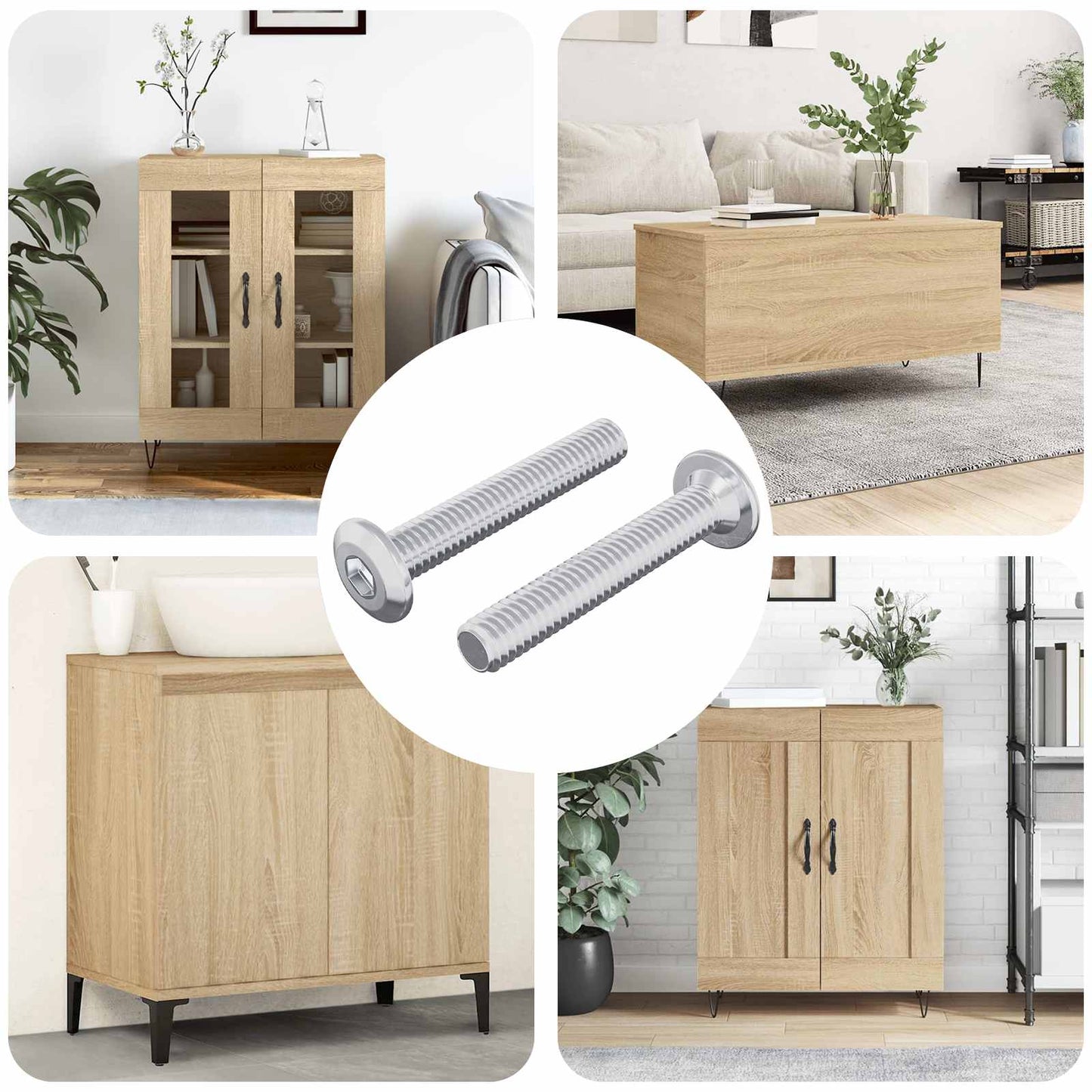 Hovedlås Skrue 2 stk. Sølv M6 x 35 mm Stål