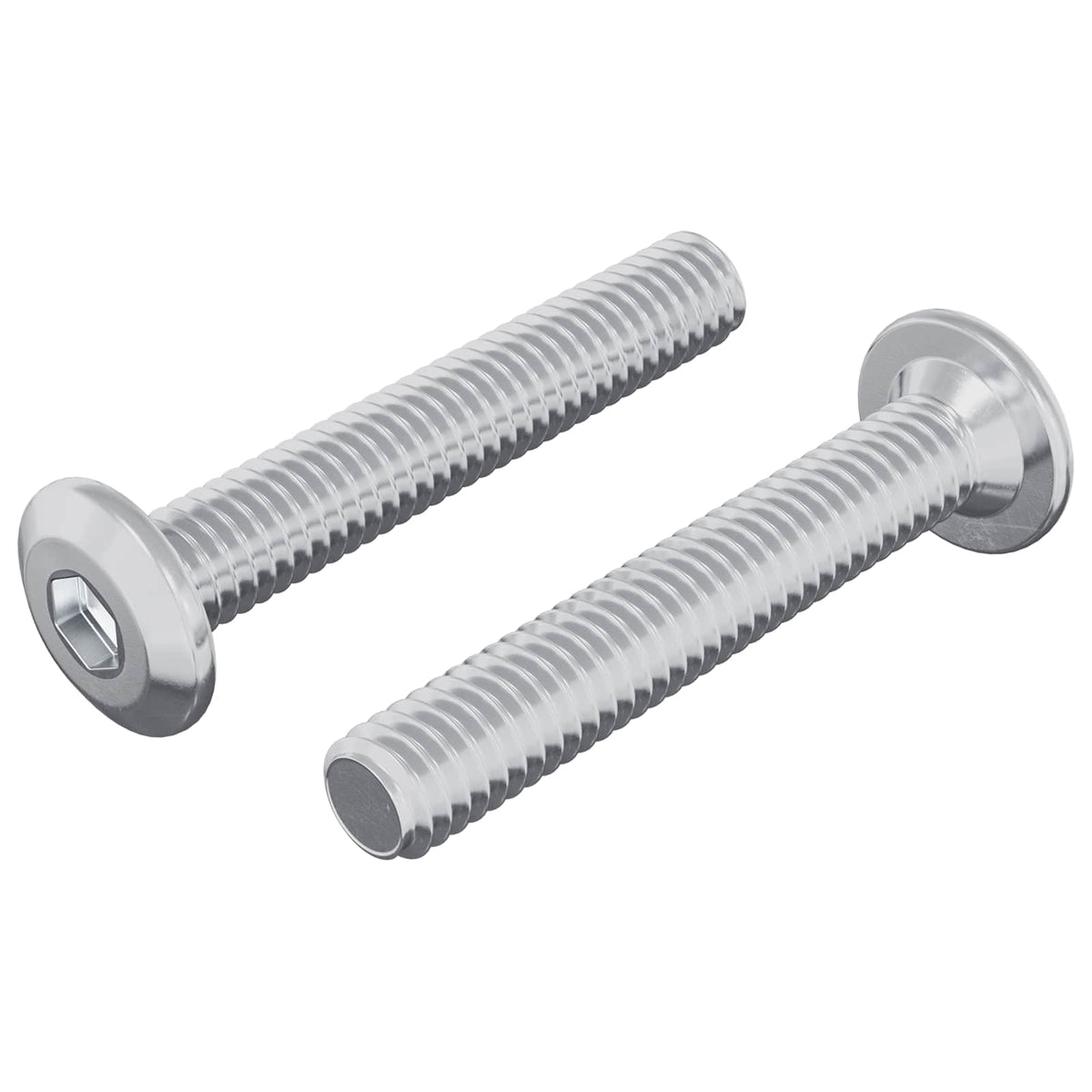 Hovedlås Skrue 2 stk. Sølv M6 x 35 mm Stål