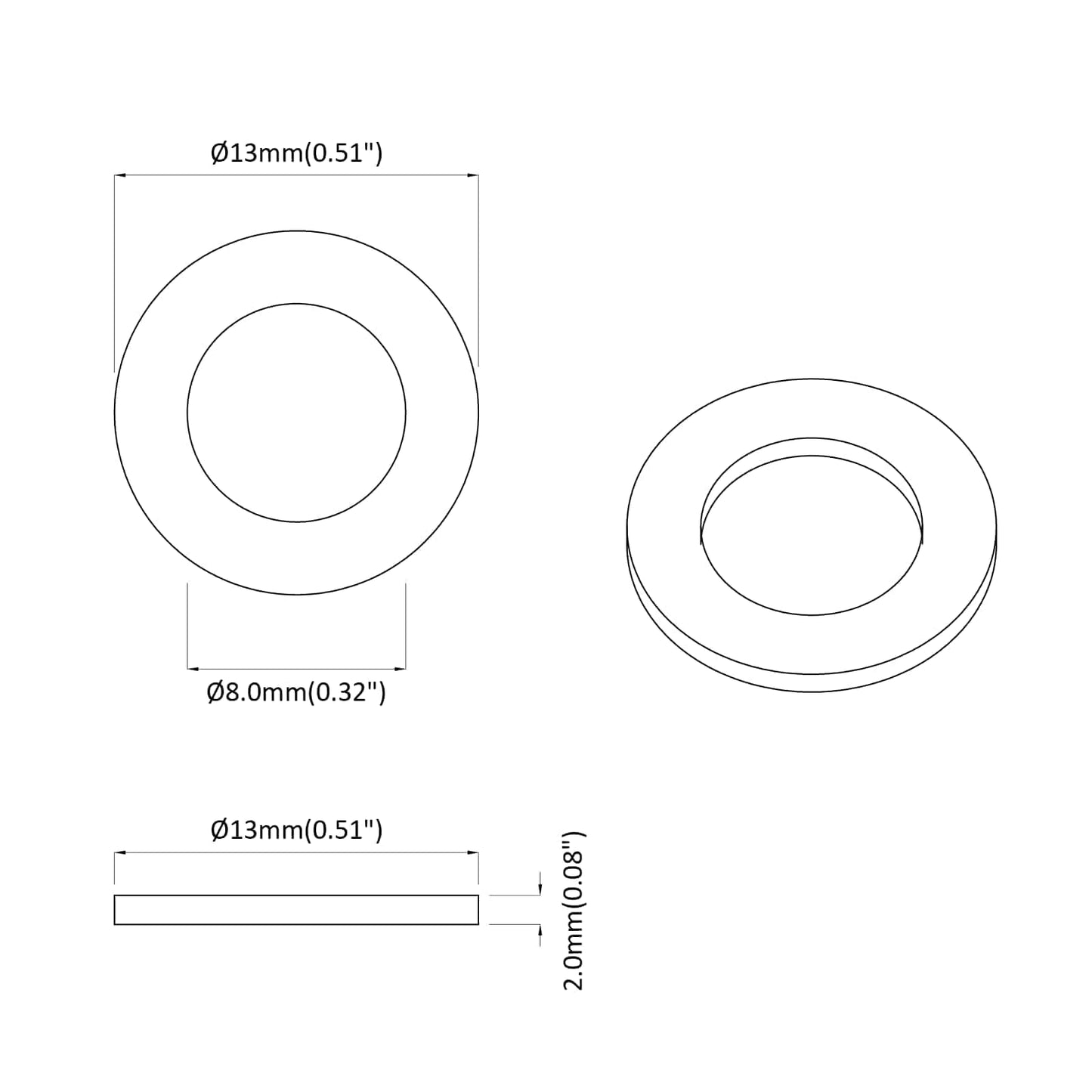 Fjedervasker 2 stk. Hvid 13 x 1 mm Jern
