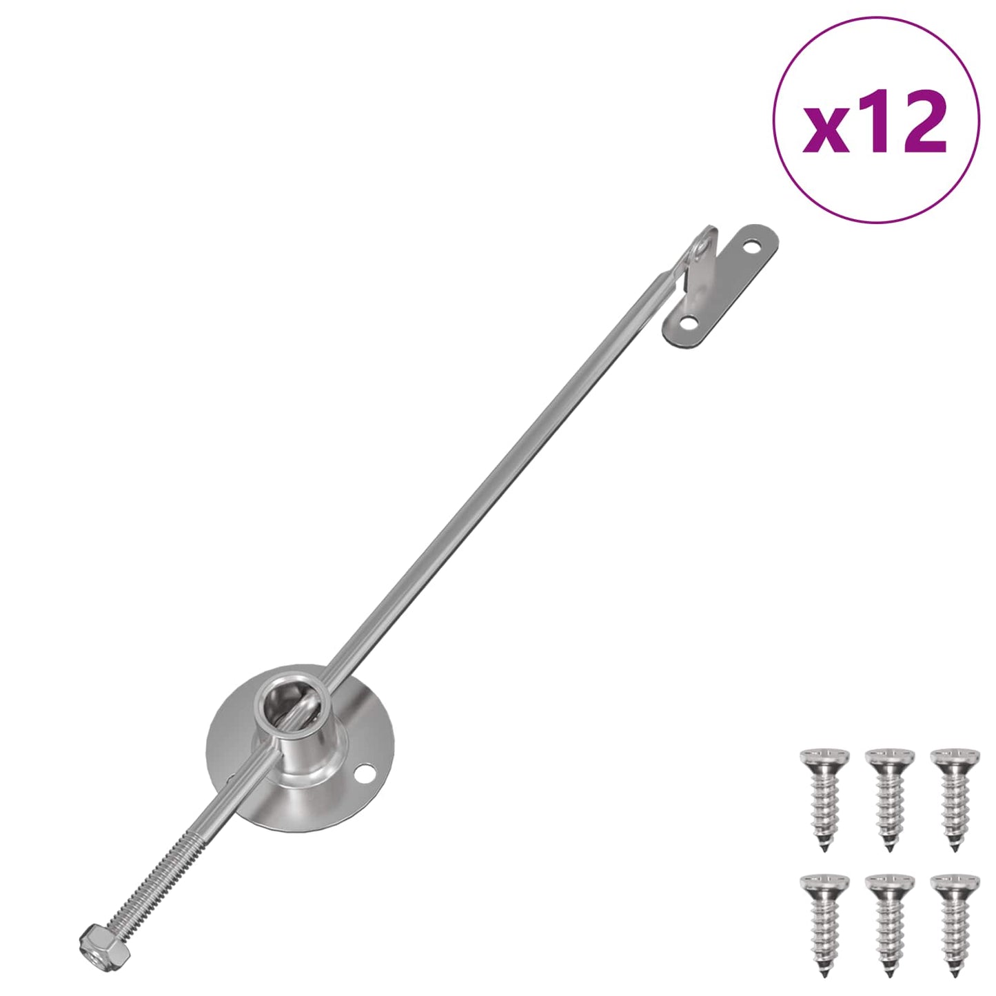 Pull Rod Hinge 12 stk. Sølv 190 mm Metal